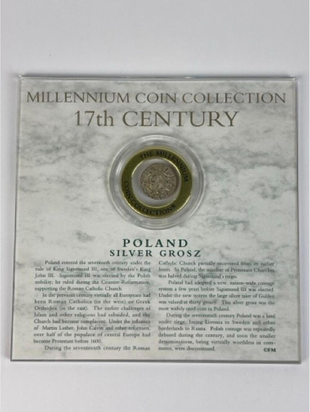 Millennium Coin Collection 17th Century Poland Silver Grosz
